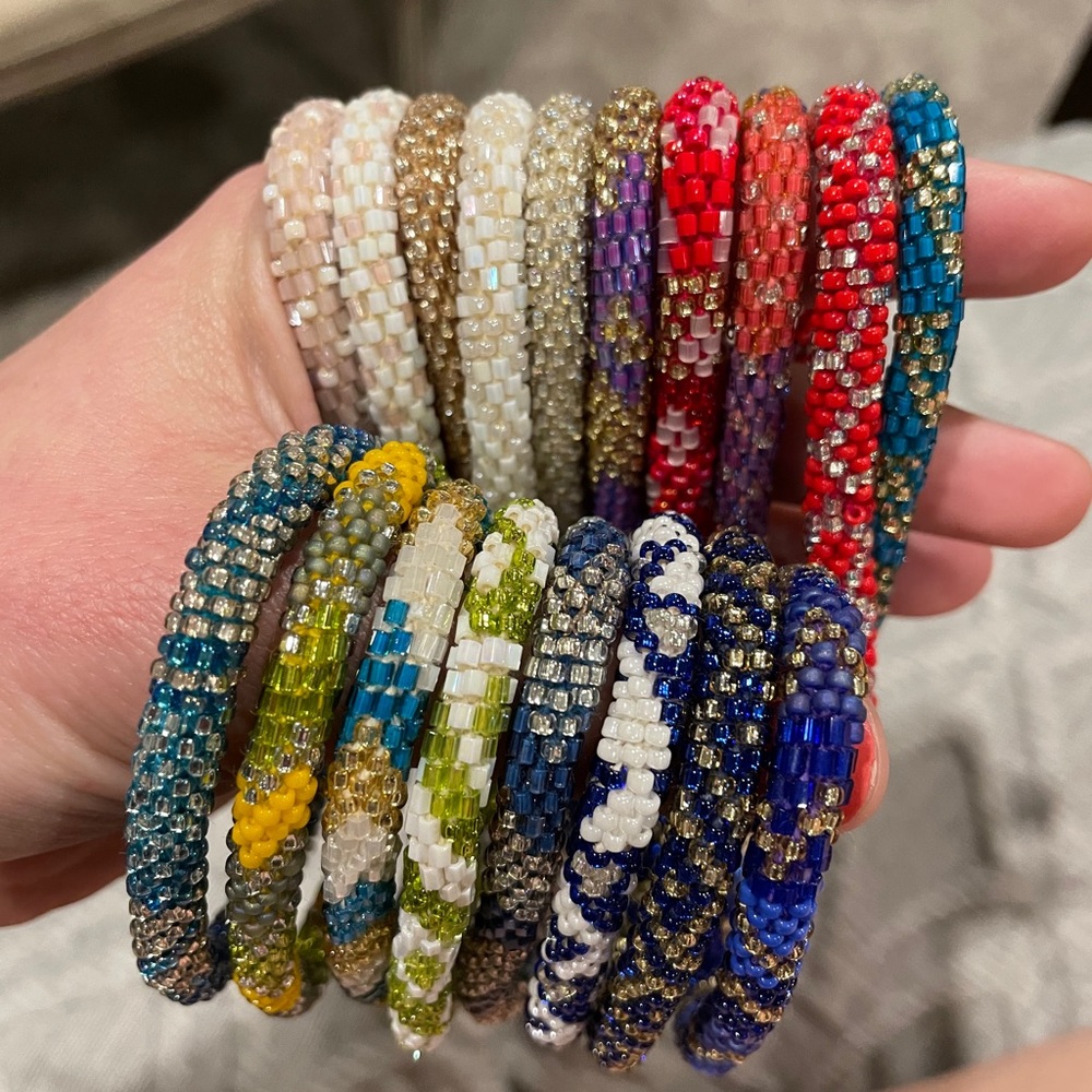 Handmade glass bead Nepal bracelets